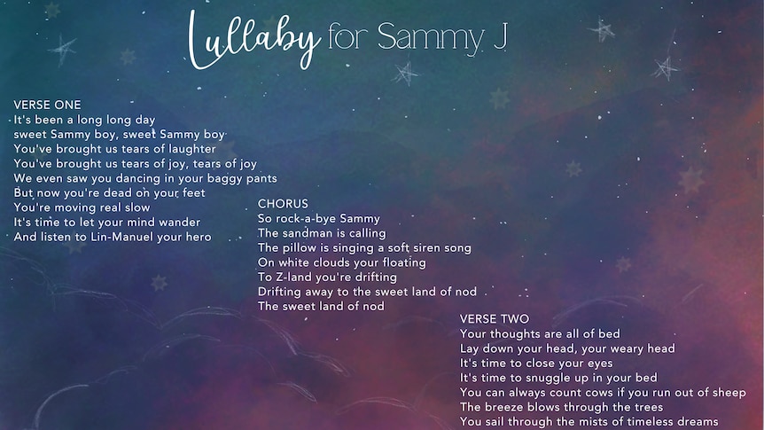 an image with lullaby lyrics display