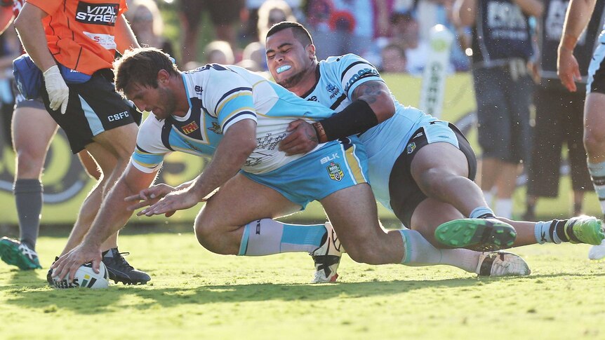 Taylor scores for the Titans against the Sharks