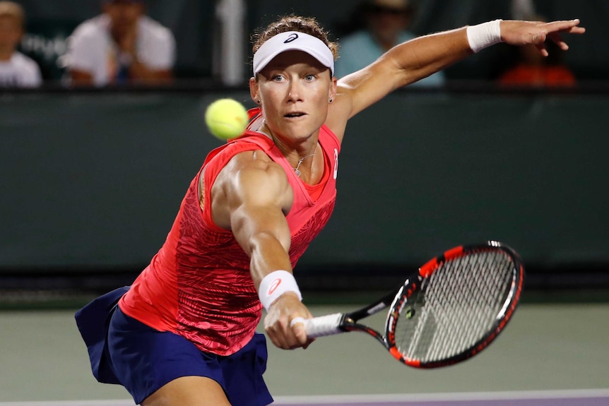 Sam Stosur playing at the Miami Open in 2017