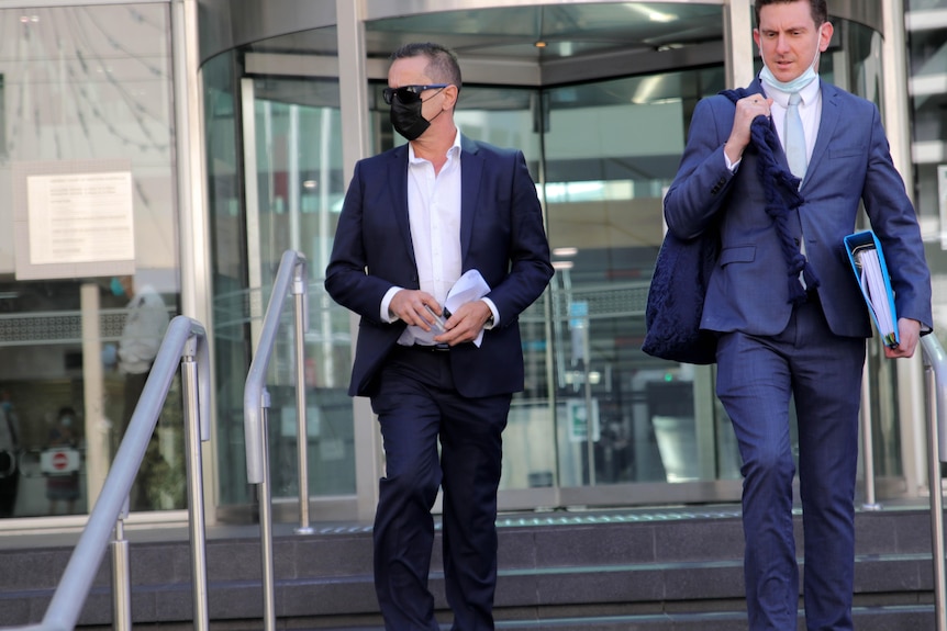 Former Perth Children's Hospital nurse Peter De Mouilpied leaves the District Court.