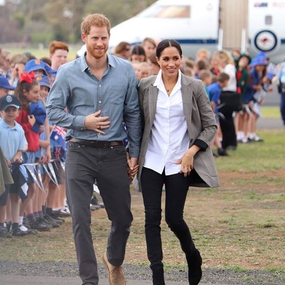 The Duke and Duchess of Sussex Harry and Meghan arrive in Dubbo in New South Wales on October 17, 2018.