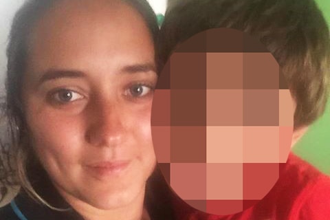 Sunshine Coast  mother with her seven-year-old son, who's face is blurred.