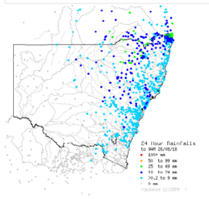 Rainfall map of NSW