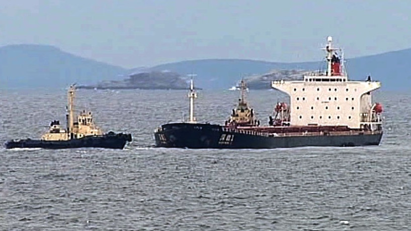 The ship ran aground on Douglas Shoal on the Great Barrier Reef, east of Rockhampton, at Easter.