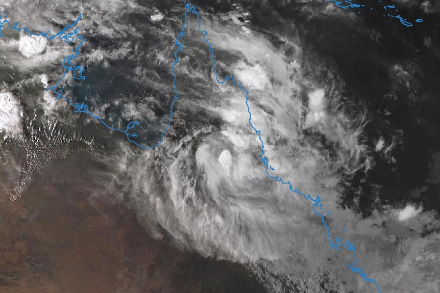 Satellite view of Queensland under ex-Tropical Cyclone Owen.