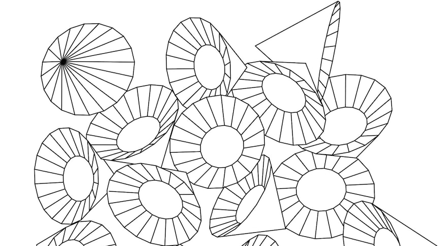 A line drawing of geometric shapes