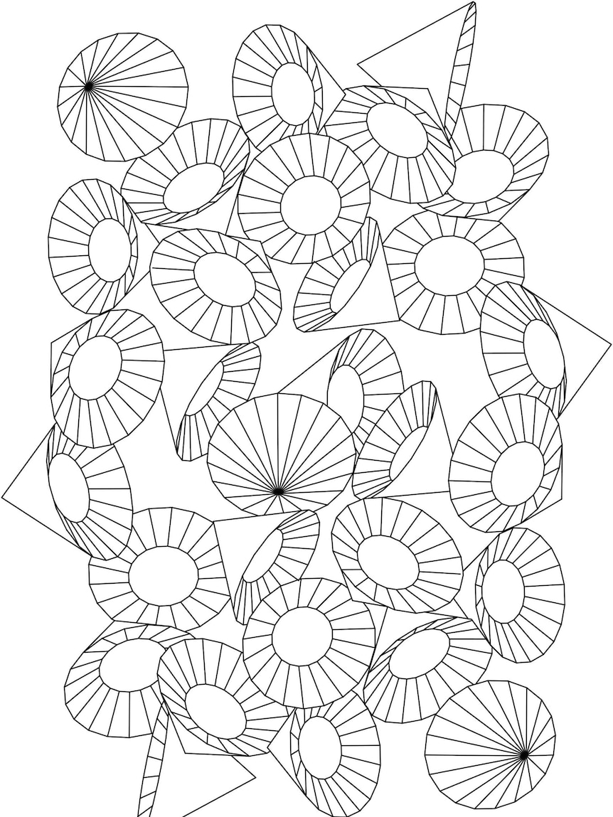 A line drawing of geometric shapes