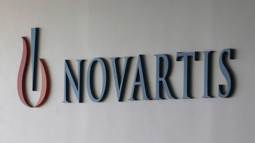 A logo which reads "Novartis"