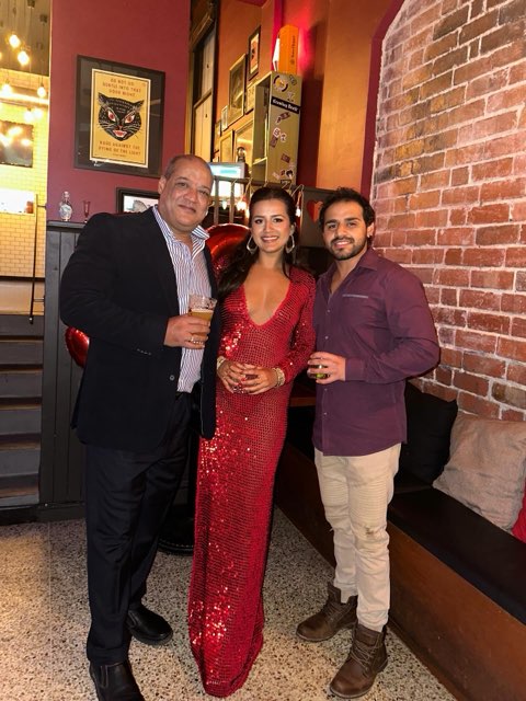Sunil Sharma pictured with his family