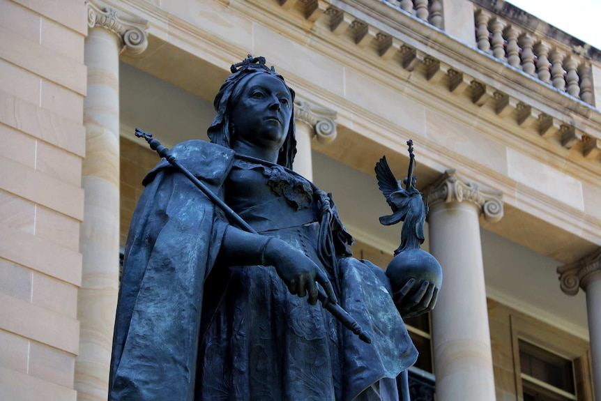 Statue of Queen Victoria overlooking Queens Gardens in Brisbane's CBD.