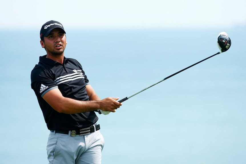 Jason Day leading the PGA Championship during the final round
