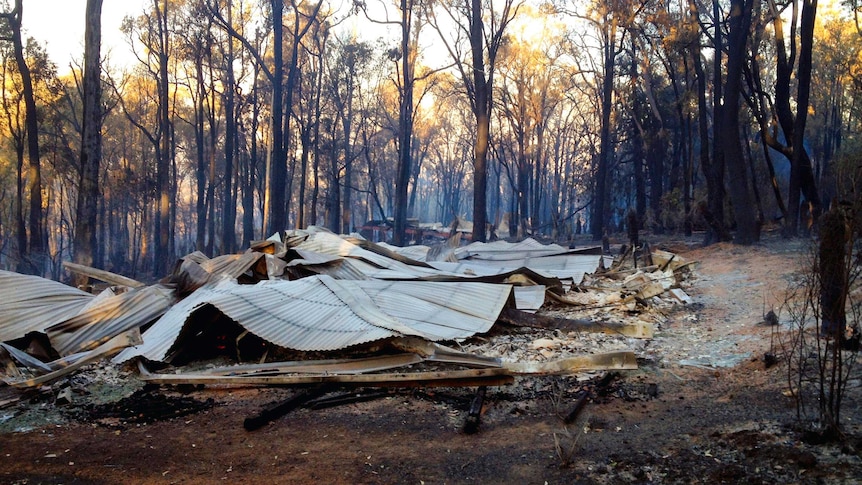 House at Stoneville destroyed by a bushfire that swept through the area.