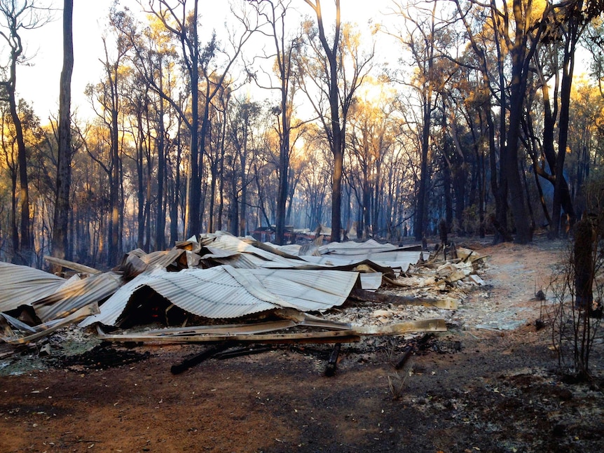 House at Stoneville destroyed by a bushfire that swept through the area.