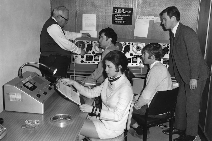Warren Denning with radio cadets in 1969.