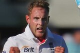 Broad celebrates fifth wicket on day one