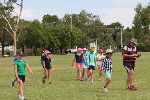 John Bourke leads the touch football coaching