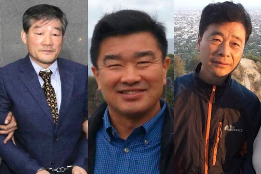 A composite photo showing Kim Dong-chul, Tony Kim and Kim Hak-song.