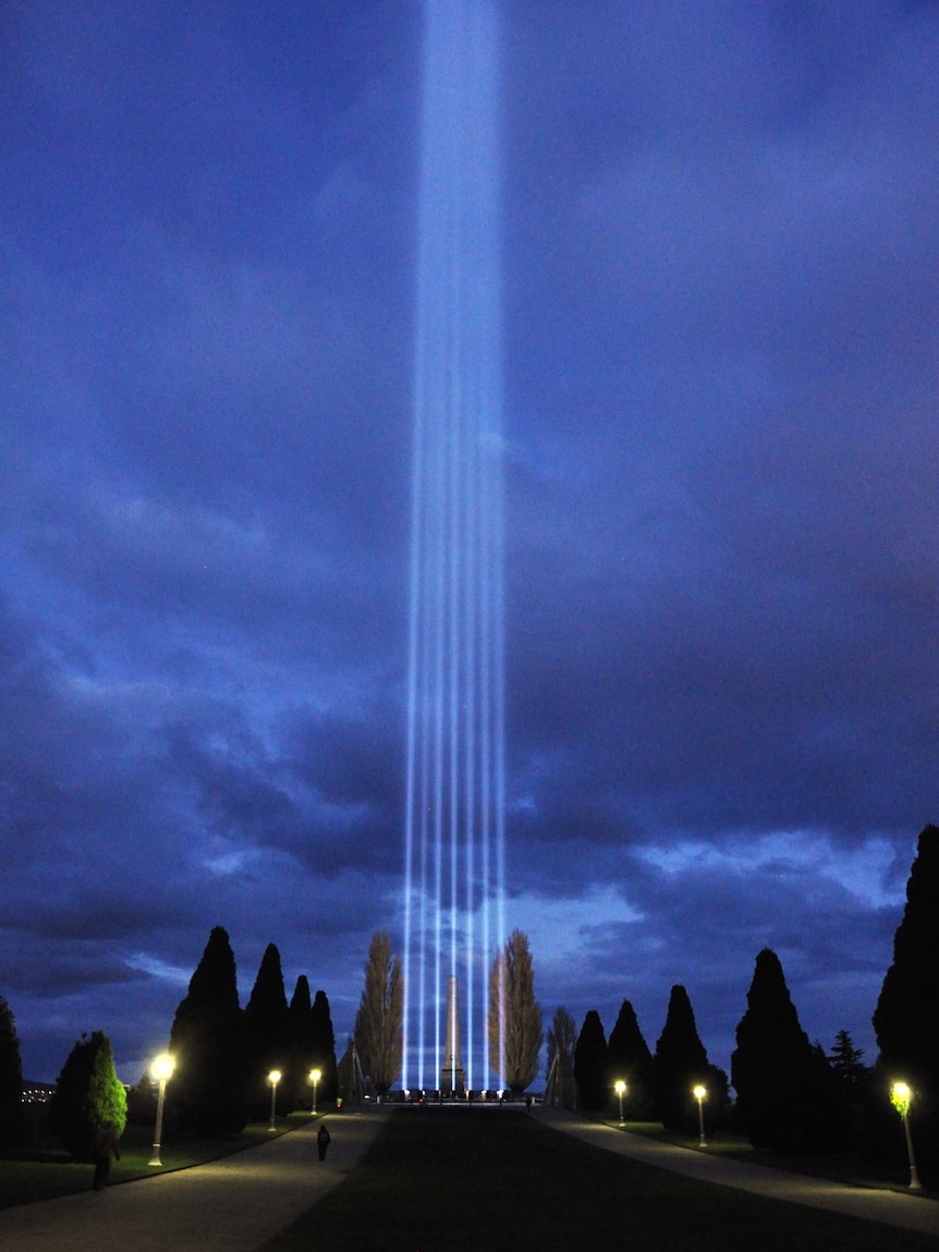 Spectra light tower at Dark MOFO winter festival.