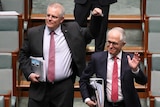 Scott Morrison points to Malcolm Turnbull