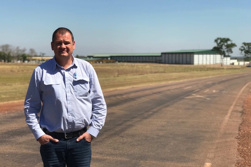 Matt Journeaux standing outside the AACo meatworks near Darwin.