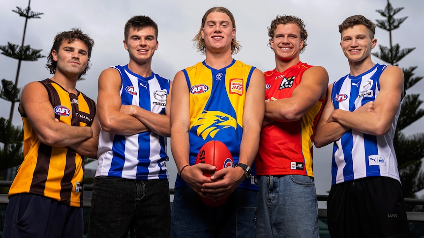 Nick Watson, Colby McKercher, Harley Reid, Jed Walter and Zane Duursma pose for a photo