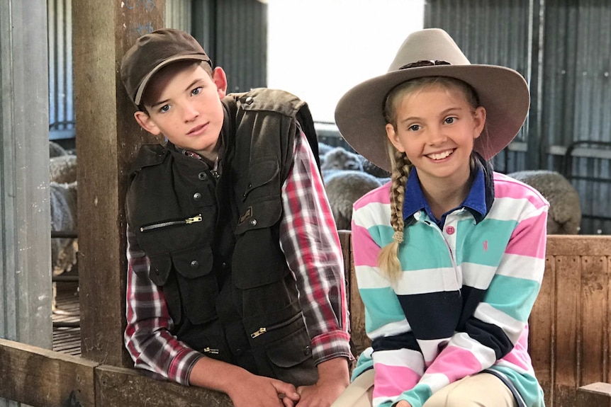 Two children at the SA Sheep Expo