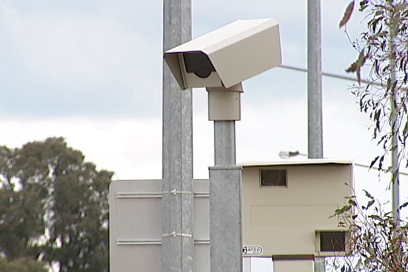 Video still: Fixed roadside speed camera in Canberra, generic