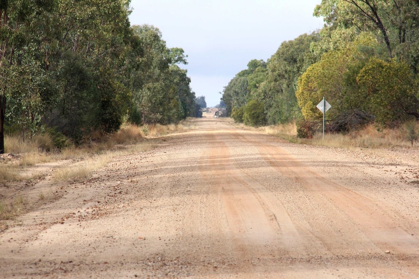 A rural road disappears into the distance.