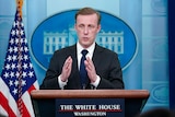 White House national security adviser Jake Sullivan speaks during the daily briefing