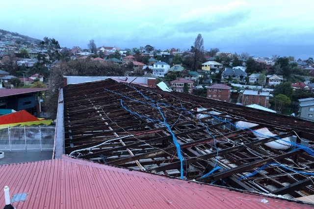 Roof damage at Goulburn Street Primary School