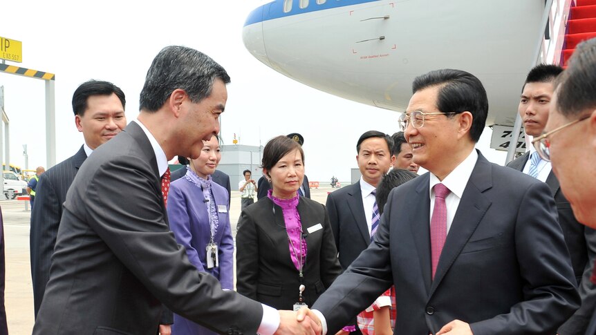 China's President visiting Hong Kong
