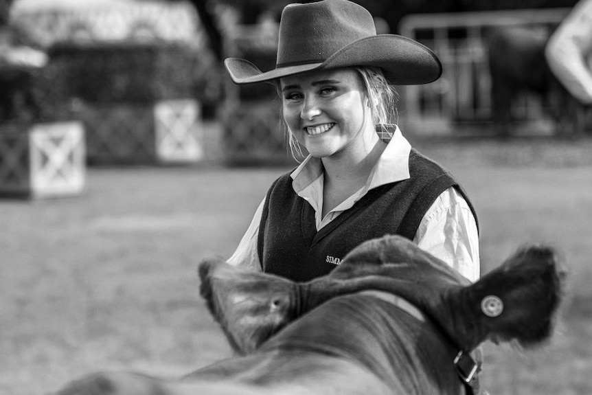 Lilly Hand showing cattle