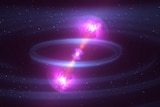 A simulation of a collision between two neutron stars