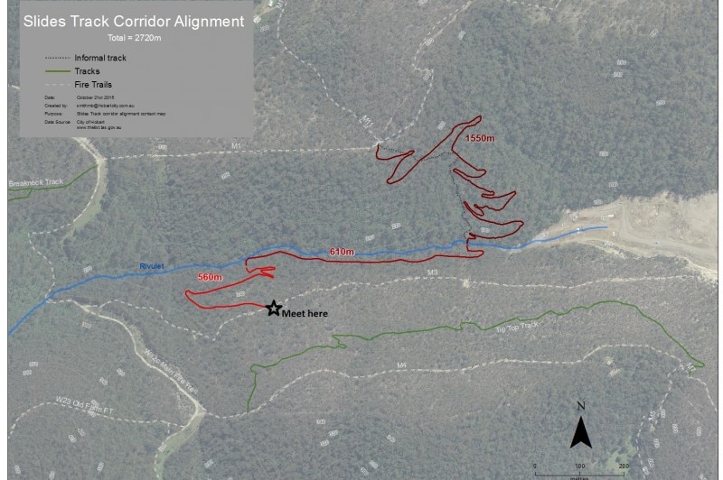 Map showing where Slides Track will be