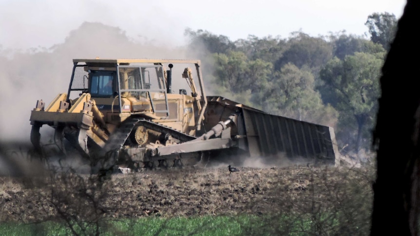 Bulldozer clearing land on 'Colorado' at Croppa Creek