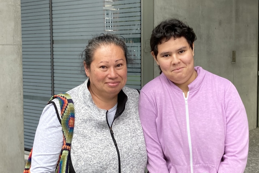 Mum and daughter bethany outside court.