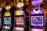 A row of poker machines