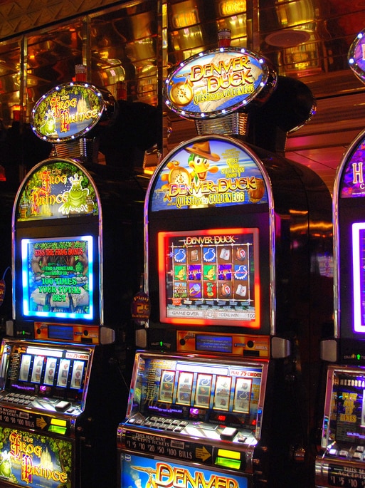 A row of poker machines.