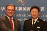 Brazil's Minister of Agriculture Carlos Fávaro and China's Minister of the General Administration of Customs, Yu Jianhua. 