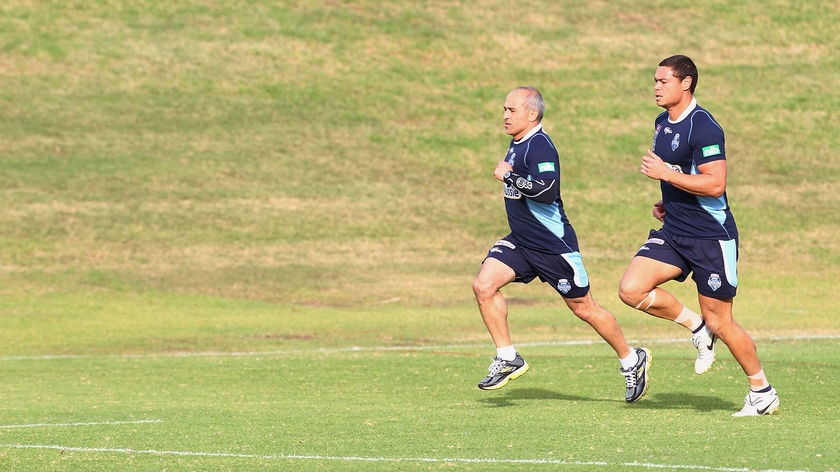 Want you back...Nathan Hindmarsh hopes his Parramatta and Blues team-mate Tahu returns to camp.