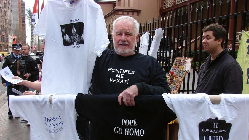 Annoyance allowed: Activists will not be fined for wearing anti-Catholic T-shirts.