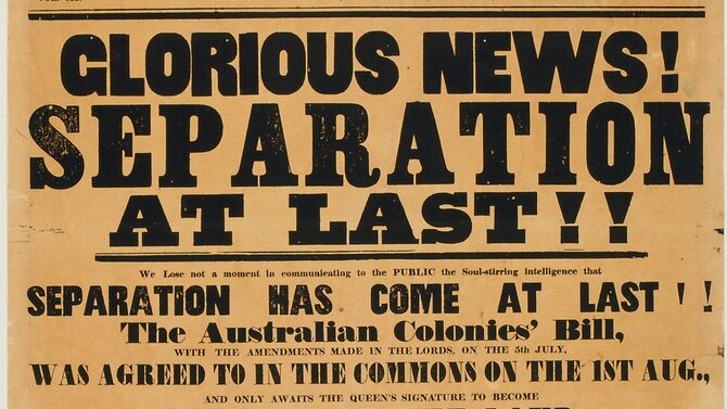 Separation front page in Melbourne 1850