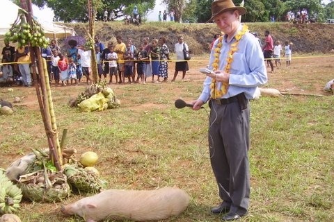 Sean Dorney working in the Pacific