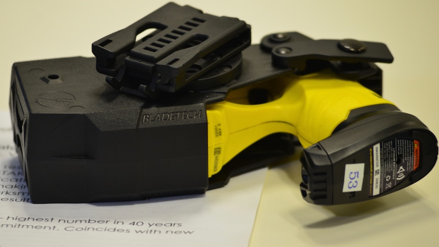 A simulator taser, which is used by SA Police.