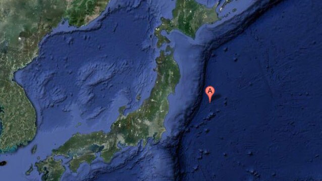 Google Map showing location of earthquake off coast of Japan December 7, 2012