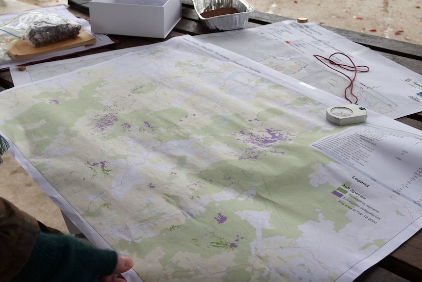 A map is laid out across a table.