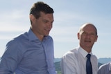 Gavin King and Campbell Newman on the campaign trail in January