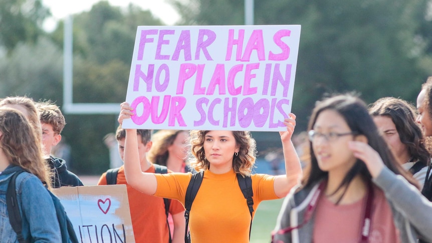 Students across the United States say they are tired of feeling afraid in their schools. (Reuters: Kyle Grillot)