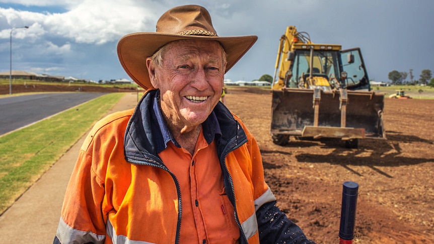 Clive Berghofer on a building site