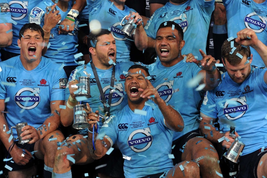 Waratahs show their joy after winning Super Rugby final
